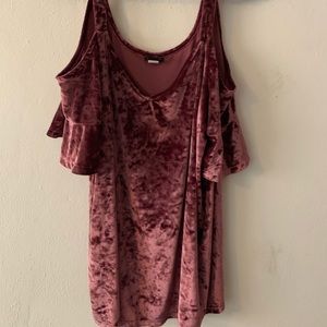 torrid Tops - Maroon Velvet Cold Shoulder Top torrid Tops - Maroon Velvet Cold Shoulder Top